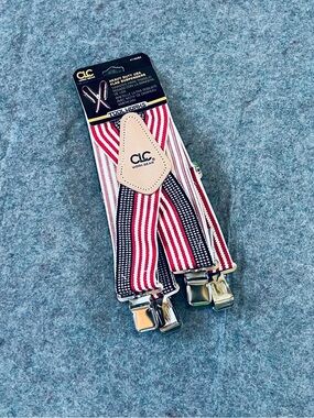 CLC Work Gear Red & White Striped Men's Suspenders